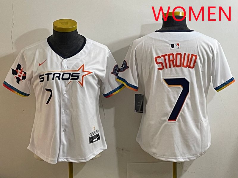 Women Houston Astros #7 Stroud White Fourth generation Joint Name Nike 2025 MLB Jersey style 6